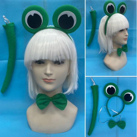 Set Rana - 3 pz (Cerchietto,papillon,coda)