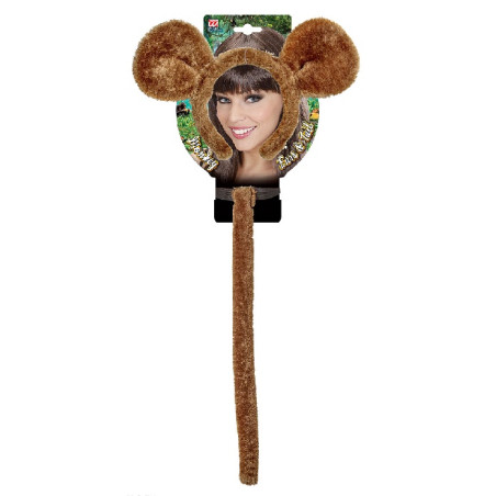 Set Scimmia - 2 pz (Cerchietto,coda)