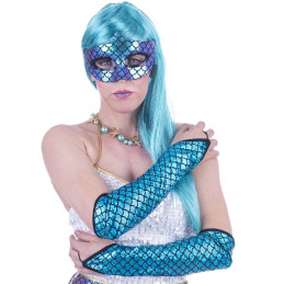 Set Sirena - 4 pz (Collana,mascherina,guanti senza dita)