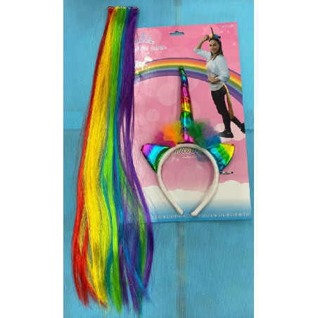 Set Unicorno - 2 pz (Cerchietto,coda)