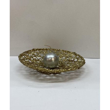 Sfera ARGENTO in cera - 3 cm