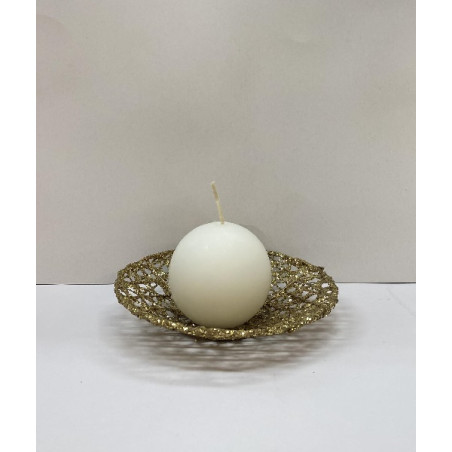 Sfera BIANCA in cera - 6 cm