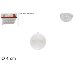 SFERA in Plastica Trasparente 4 cm (cf. 6 pz)