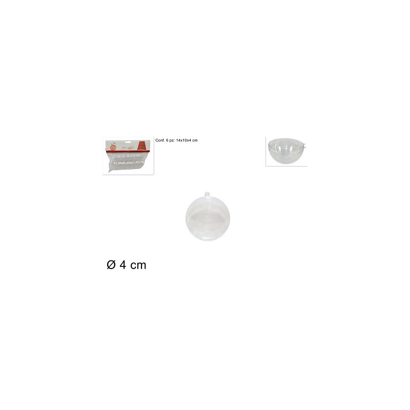 SFERA in Plastica Trasparente 4 cm (cf. 6 pz)
