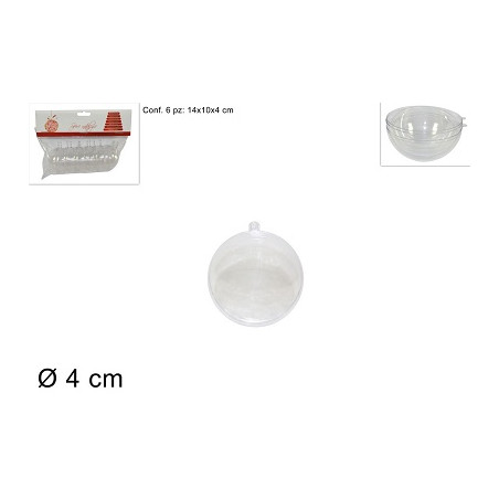 SFERA in Plastica Trasparente 4 cm (cf. 6 pz)