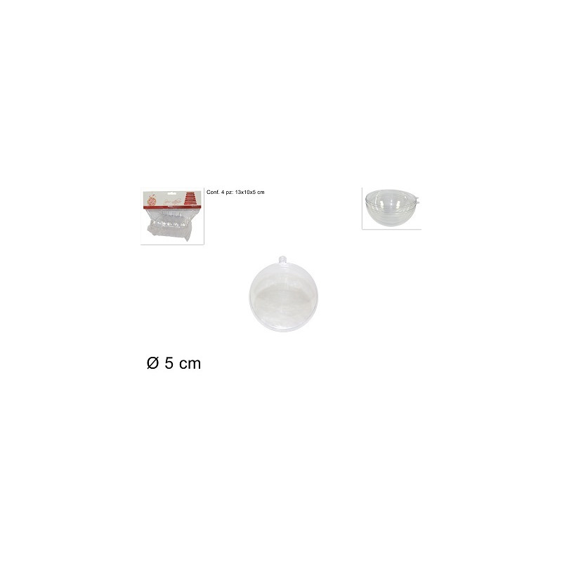 SFERA in Plastica Trasparente 5 cm (cf. 4 pz)