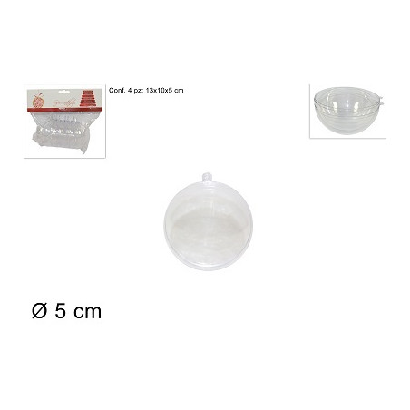 SFERA in Plastica Trasparente 5 cm (cf. 4 pz)