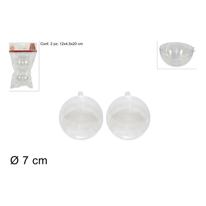 SFERA in Plastica Trasparente 7 cm (cf. 2 pz)