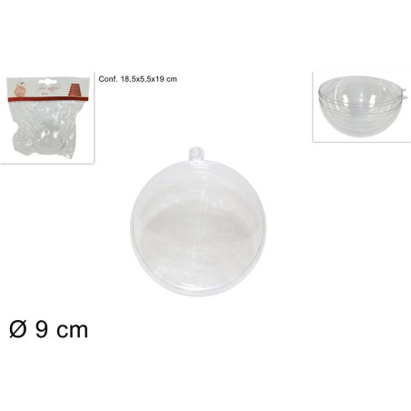 SFERA in Plastica Trasparente 9 cm