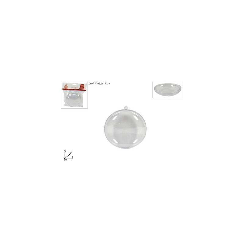 SFERA Piatta in plastica trasparente 9 cm (cf. 2 pz)