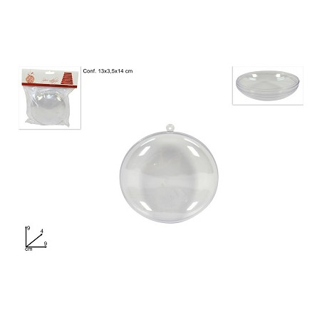 SFERA Piatta in plastica trasparente 9 cm (cf. 2 pz)