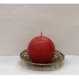 Sfera ROSSA in cera - 8 cm