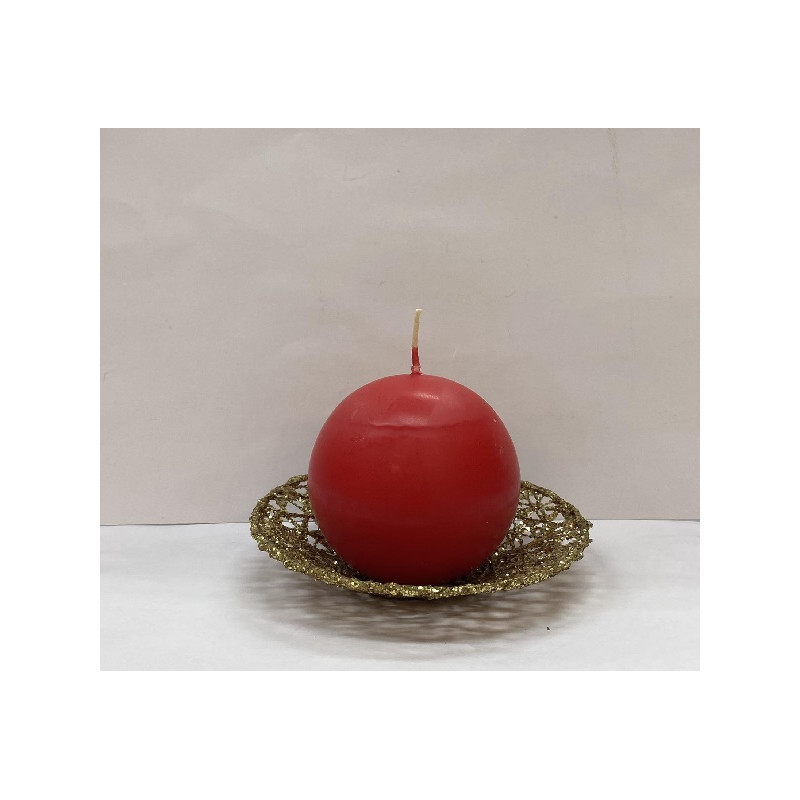Sfera ROSSA in cera - 8 cm