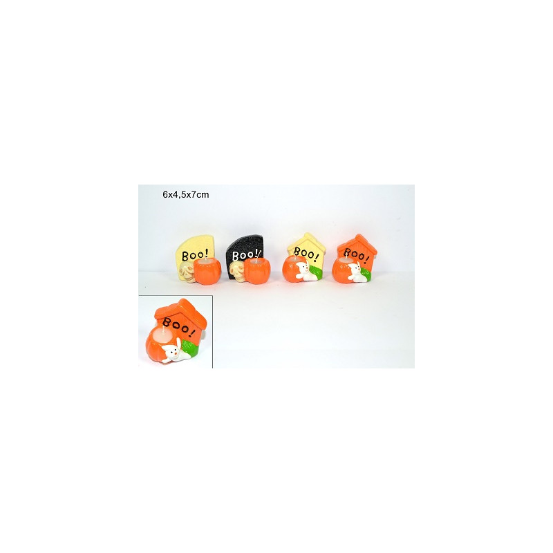 Soggetti Halloween in ceramica con candela