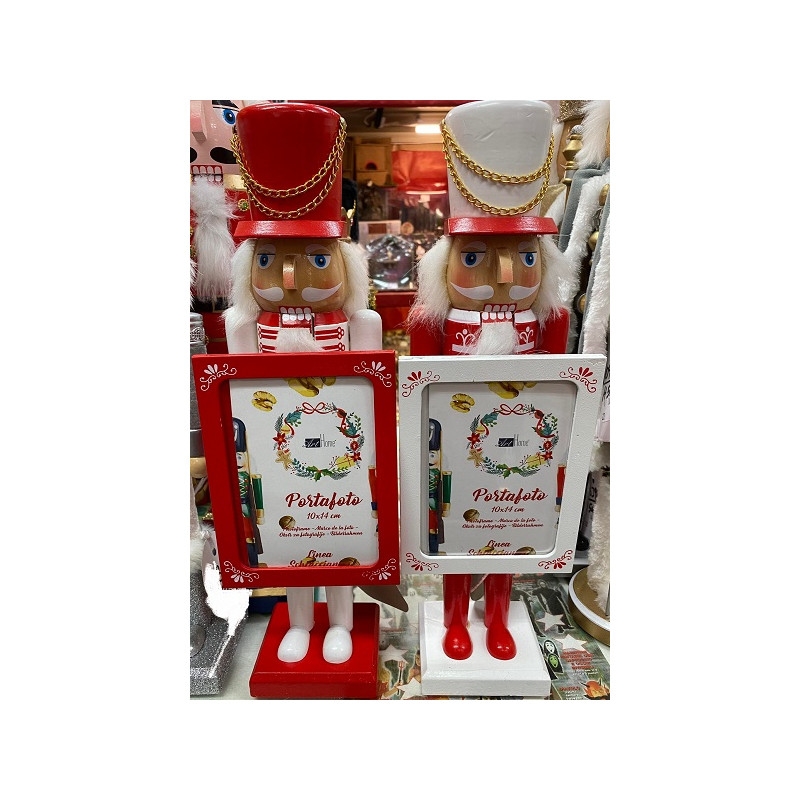 Soldato Schiaccianoci con portafoto in legno 38 cm