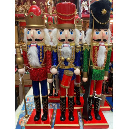 Soldato Schiaccianoci in legno e pajlettes 50 cm