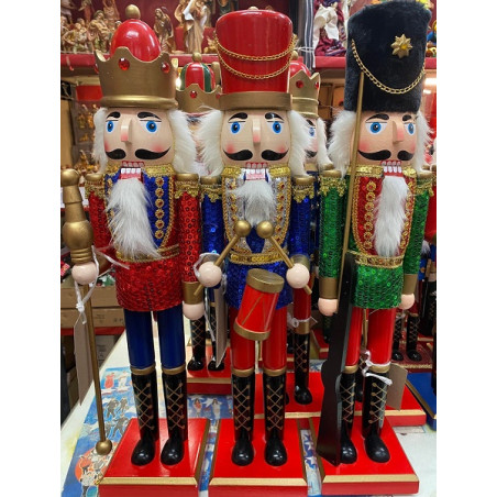 Soldato Schiaccianoci in legno e pajlettes 50 cm