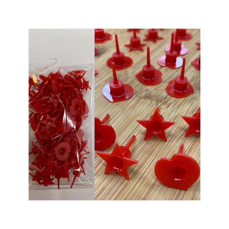 Sostegni ROSSI per candeline (cf. 100 pz)