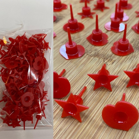 Sostegni ROSSI per candeline (cf. 100 pz)