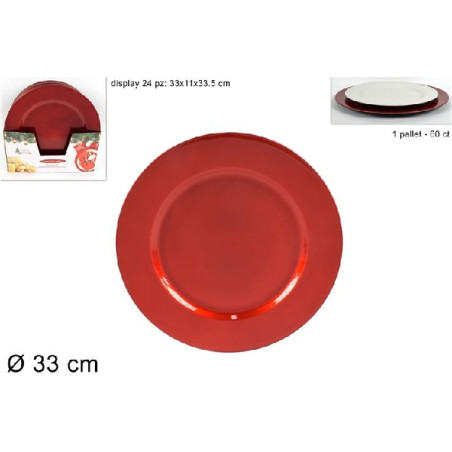 Sottopiatto Rosso 33 cm
