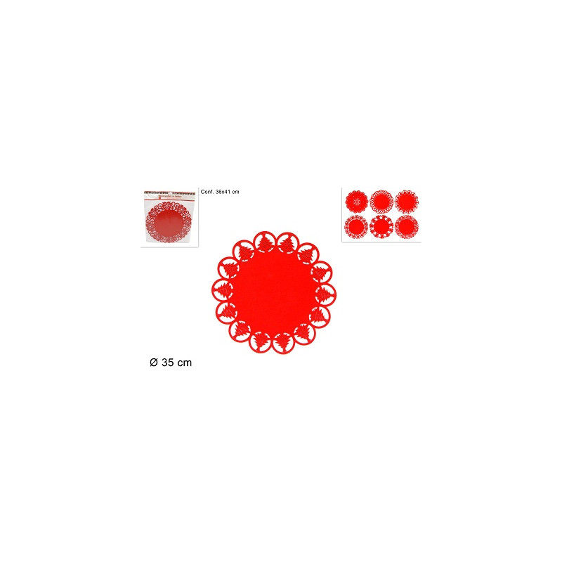 Sottopiatto Rosso in feltro 35 cm