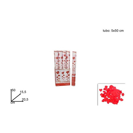 Sparacoriandolo Cuori Rossi San Valentino 50 cm