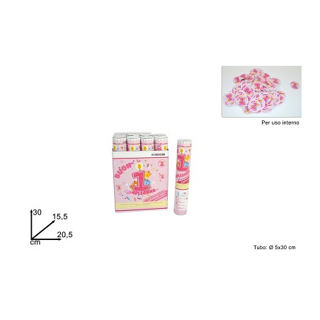 Sparacoriandolo Primo Compleanno Rosa 30 cm