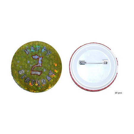 Spilla Happy 2 Birthday (cf. 10 pz)