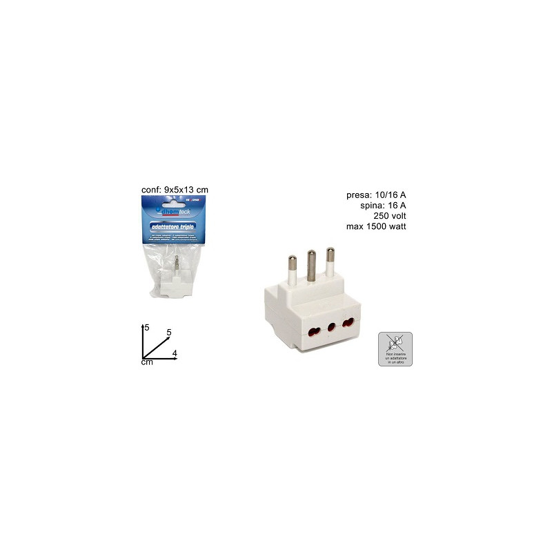 Spina tripla con uscita grande