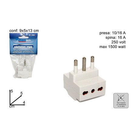 Spina tripla con uscita grande