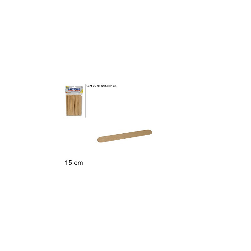 Stecca legno Grande Naturale (cf. 25 pz)