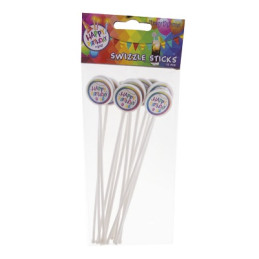 Stick Cocktail Happy Birthday (cf. 12 pz)