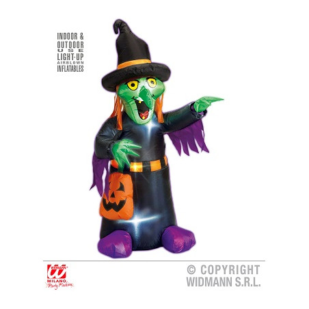 Strega Gonfiabile con luci e trasformatore 122 cm