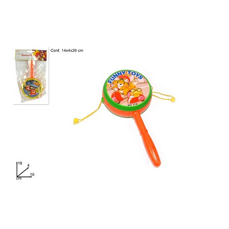 Tam Tam in plastica con manico 19 cm