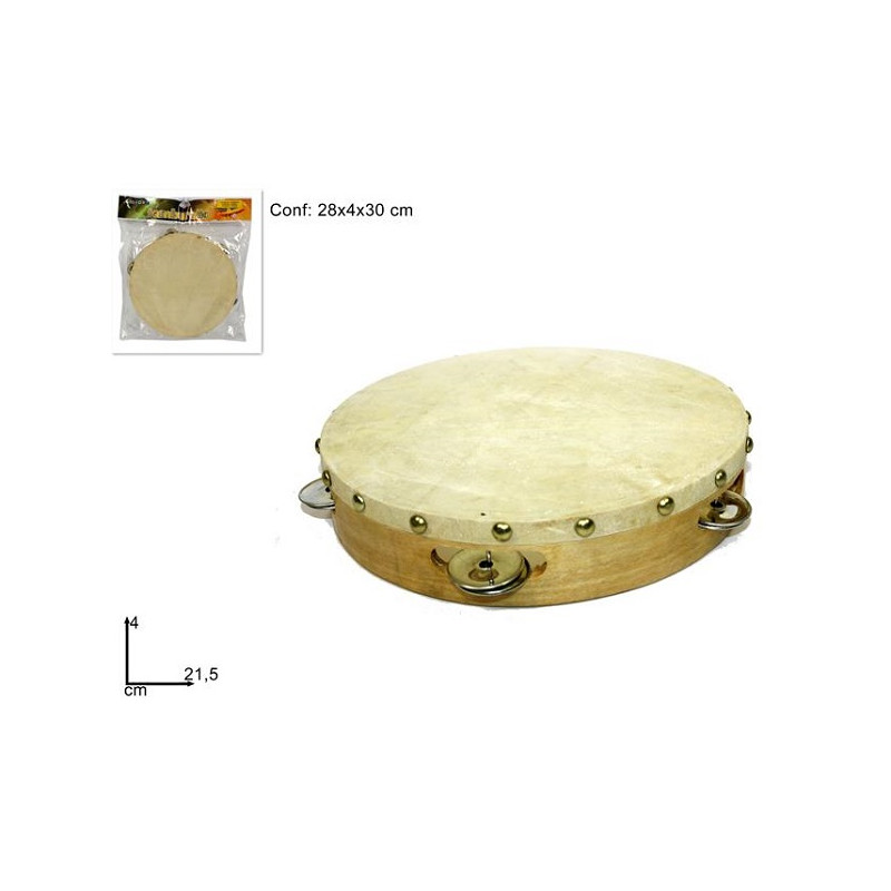 Tamburrella GRANDE in legno 21 cm
