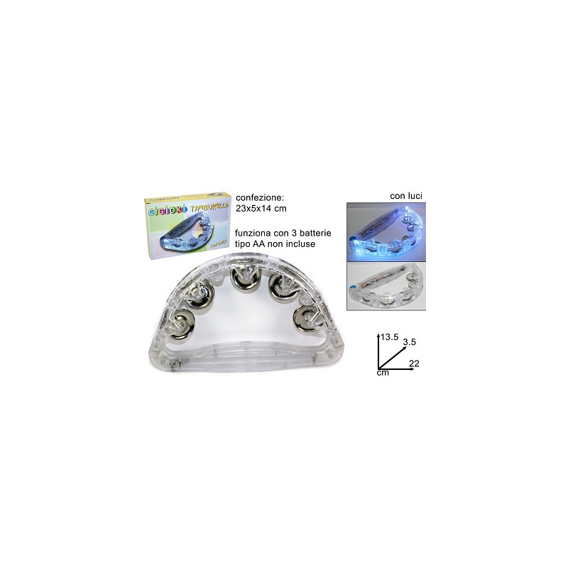 Tamburrella luna con luce a batteria