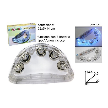 Tamburrella luna con luce a batteria