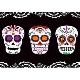 Tovaglia Teschio Dia de los Muertos 137x182 cm
