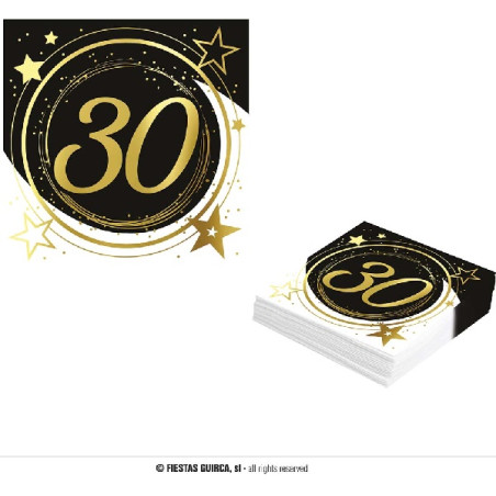 Tovaglioli 30 Anni 33x33 cm (cf. 12 pz)