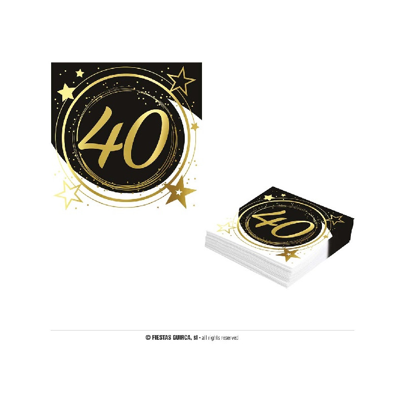 Tovaglioli 40 Anni 33x33 cm (cf. 12 pz)