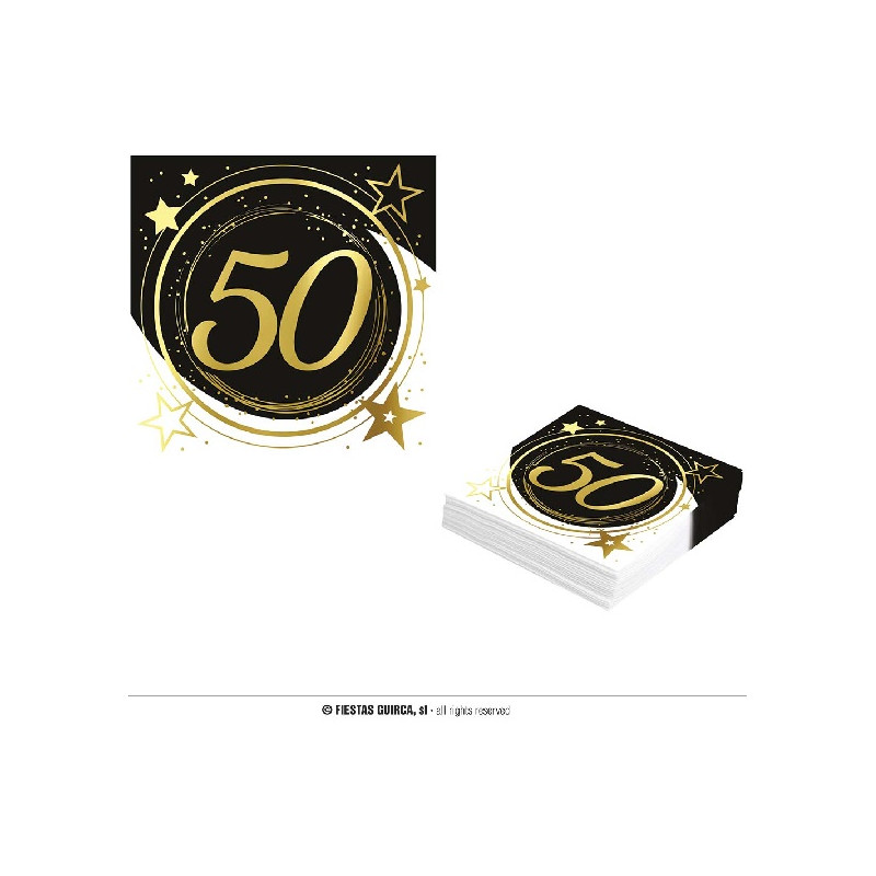 Tovaglioli 50 Anni 33x33 cm (cf. 12 pz)