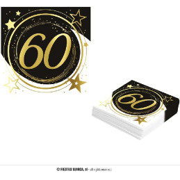 Tovaglioli 60 Anni 33x33 cm (cf. 12 pz)