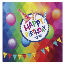 Tovaglioli Happy Birthday 33 cm (cf.20  pz)