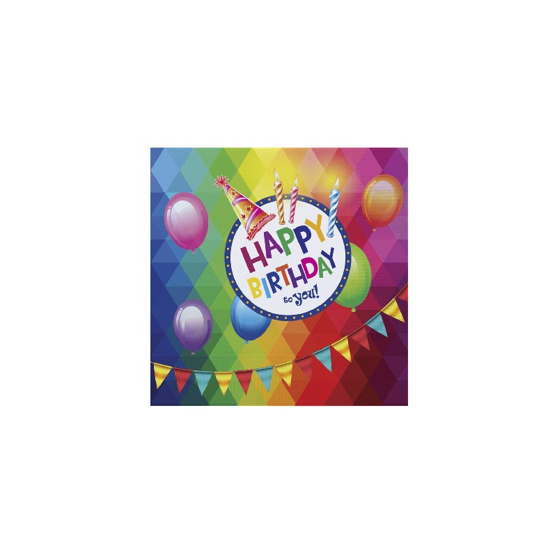 Tovaglioli Happy Birthday 33 cm (cf.20  pz)