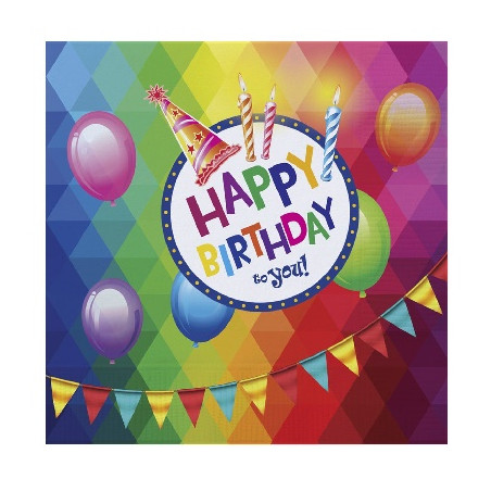 Tovaglioli Happy Birthday 33 cm (cf.20  pz)