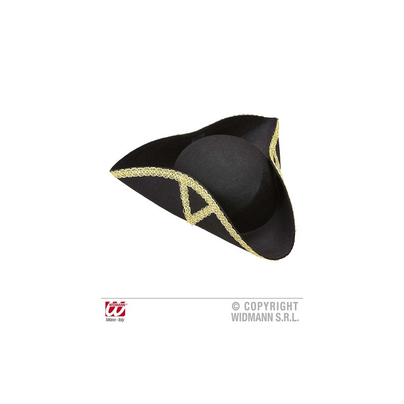 Tricorno Nero con decori oro