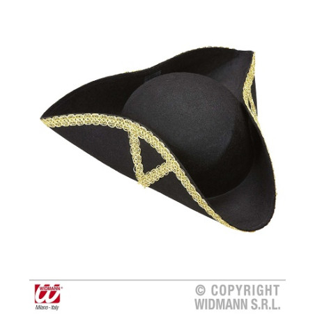 Tricorno Nero con decori oro
