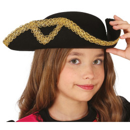 Tricorno Nero con decori oro Bambino