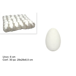 Uovo Bianco in polistirolo 6 cm (cf. 30 pz)