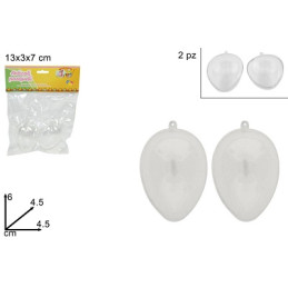 UOVO in plastica Trasparente 6 cm (cf. 2 pz)